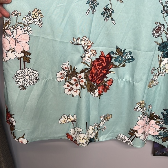 MISSLOOK BLUE FLORAL MAXI BUTTON FRONT DRESS LARGE - Picture 8 of 10